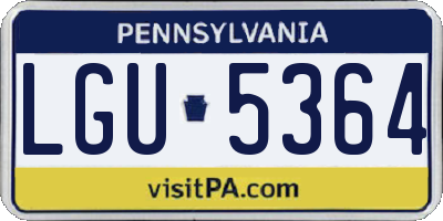 PA license plate LGU5364