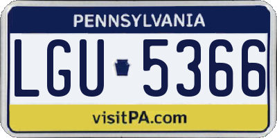 PA license plate LGU5366