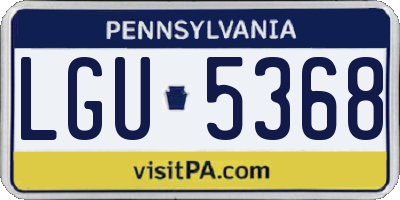 PA license plate LGU5368