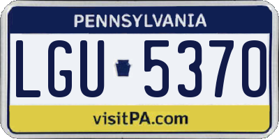 PA license plate LGU5370