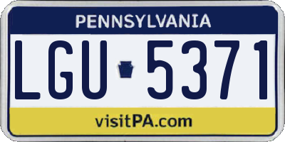 PA license plate LGU5371