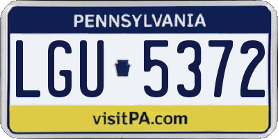 PA license plate LGU5372