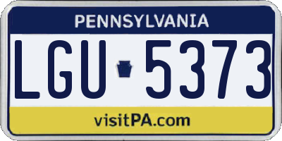 PA license plate LGU5373