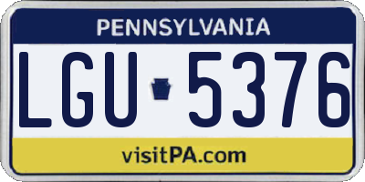 PA license plate LGU5376