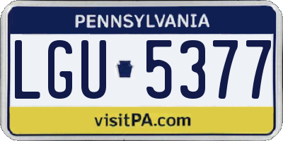 PA license plate LGU5377