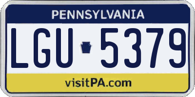 PA license plate LGU5379