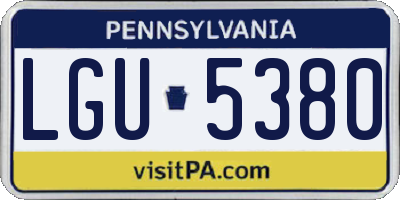 PA license plate LGU5380