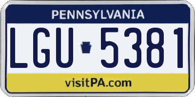 PA license plate LGU5381