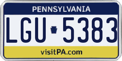 PA license plate LGU5383