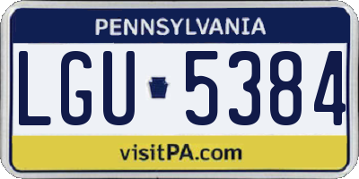 PA license plate LGU5384