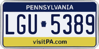 PA license plate LGU5389