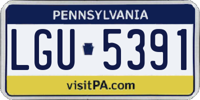 PA license plate LGU5391