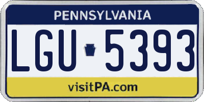 PA license plate LGU5393