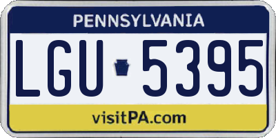 PA license plate LGU5395
