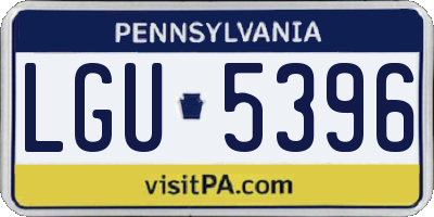 PA license plate LGU5396