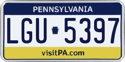 PA license plate LGU5397