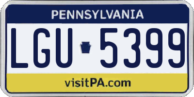 PA license plate LGU5399