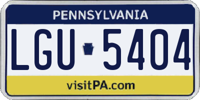 PA license plate LGU5404