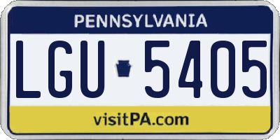 PA license plate LGU5405