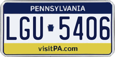 PA license plate LGU5406