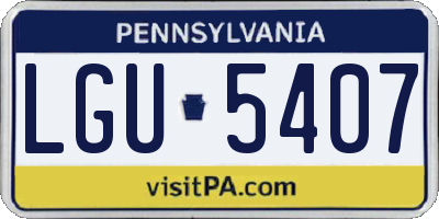 PA license plate LGU5407