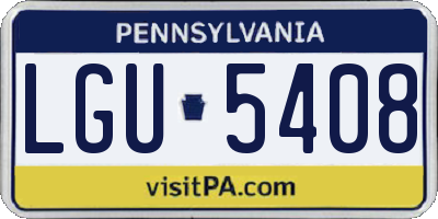 PA license plate LGU5408