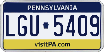 PA license plate LGU5409
