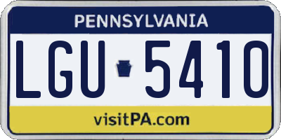 PA license plate LGU5410