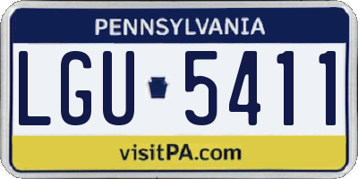 PA license plate LGU5411