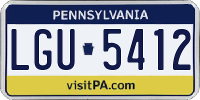 PA license plate LGU5412