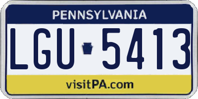 PA license plate LGU5413