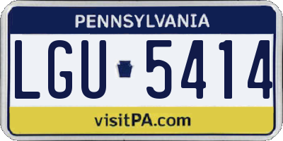 PA license plate LGU5414