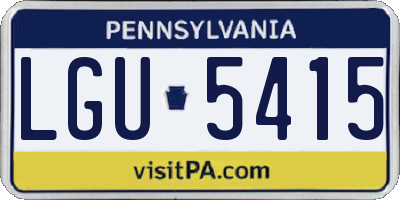 PA license plate LGU5415