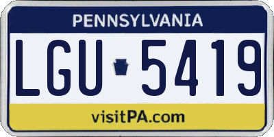 PA license plate LGU5419
