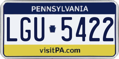 PA license plate LGU5422