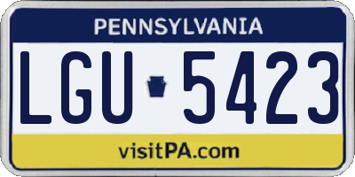 PA license plate LGU5423