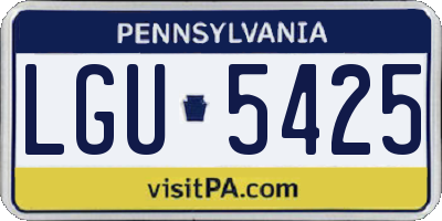 PA license plate LGU5425