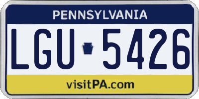 PA license plate LGU5426