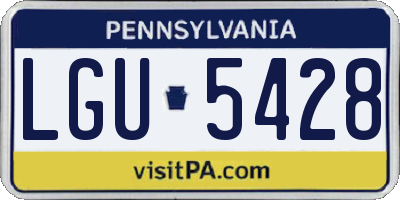 PA license plate LGU5428