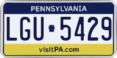PA license plate LGU5429