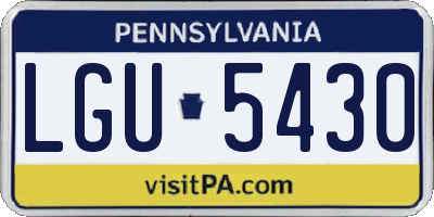 PA license plate LGU5430