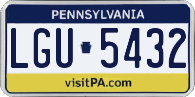 PA license plate LGU5432