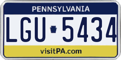 PA license plate LGU5434