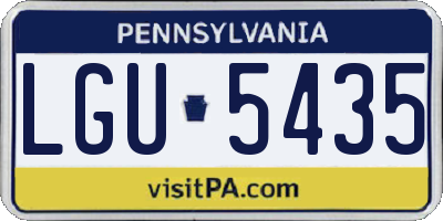 PA license plate LGU5435