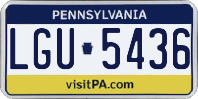 PA license plate LGU5436
