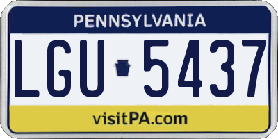 PA license plate LGU5437