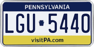 PA license plate LGU5440