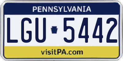 PA license plate LGU5442
