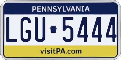 PA license plate LGU5444