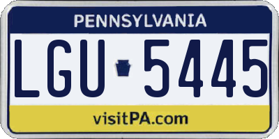 PA license plate LGU5445